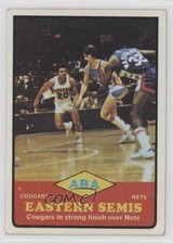 1973-74 Topps ABA Eastern Semis Mack Calvin Cougars vs Nets #205 06di