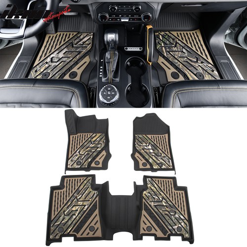 Fits 21-25 Ford Bronco 4DR TPE Floor Mats All Weather Liners Black w/ Camouflage