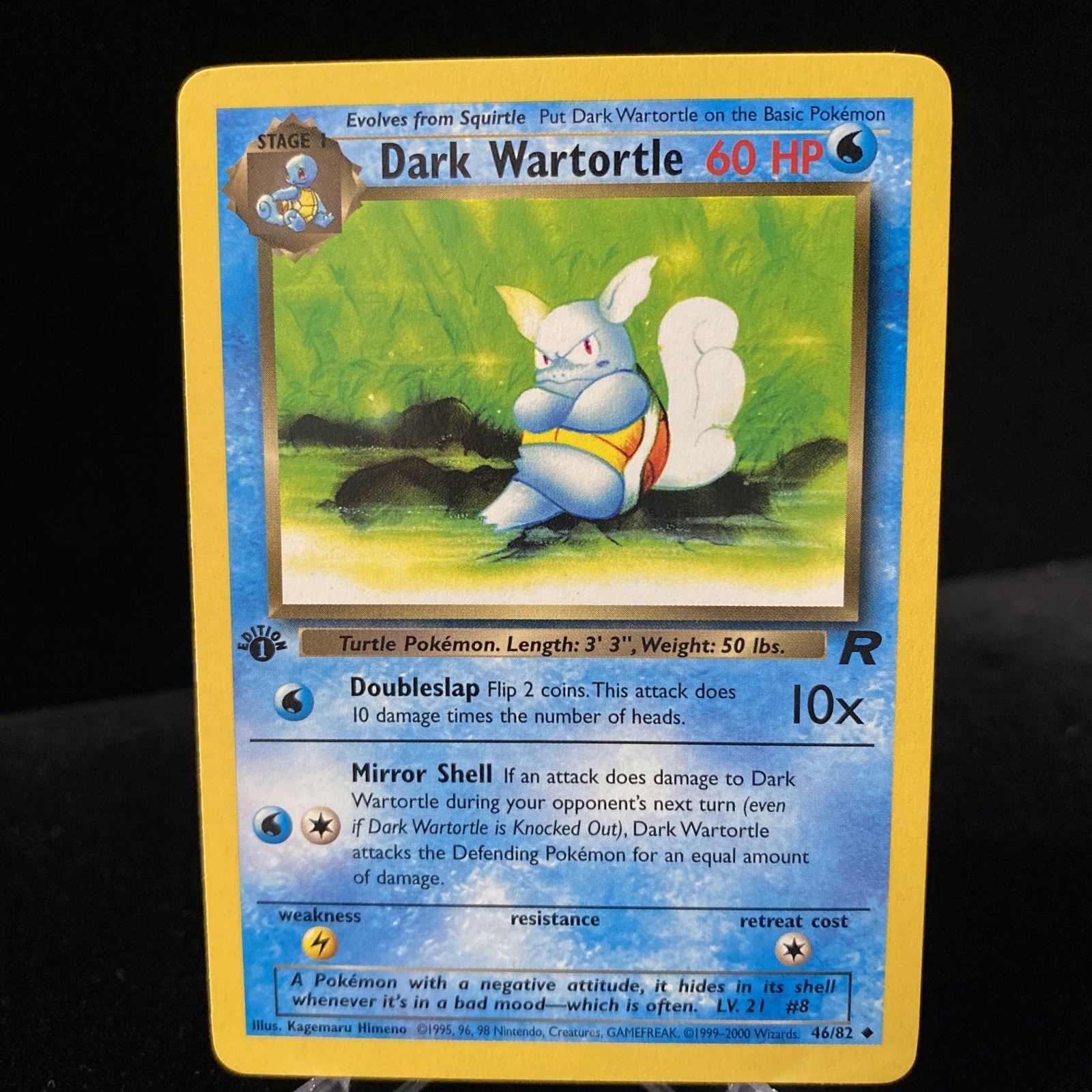 Pokémon Dark Wartortle TCG Card 46/82 1st Edition Team Rocket