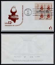 US FDC # 1894 20c Flag over Court  Andrews Plate Block 37930 UL 1981, 9Q1221