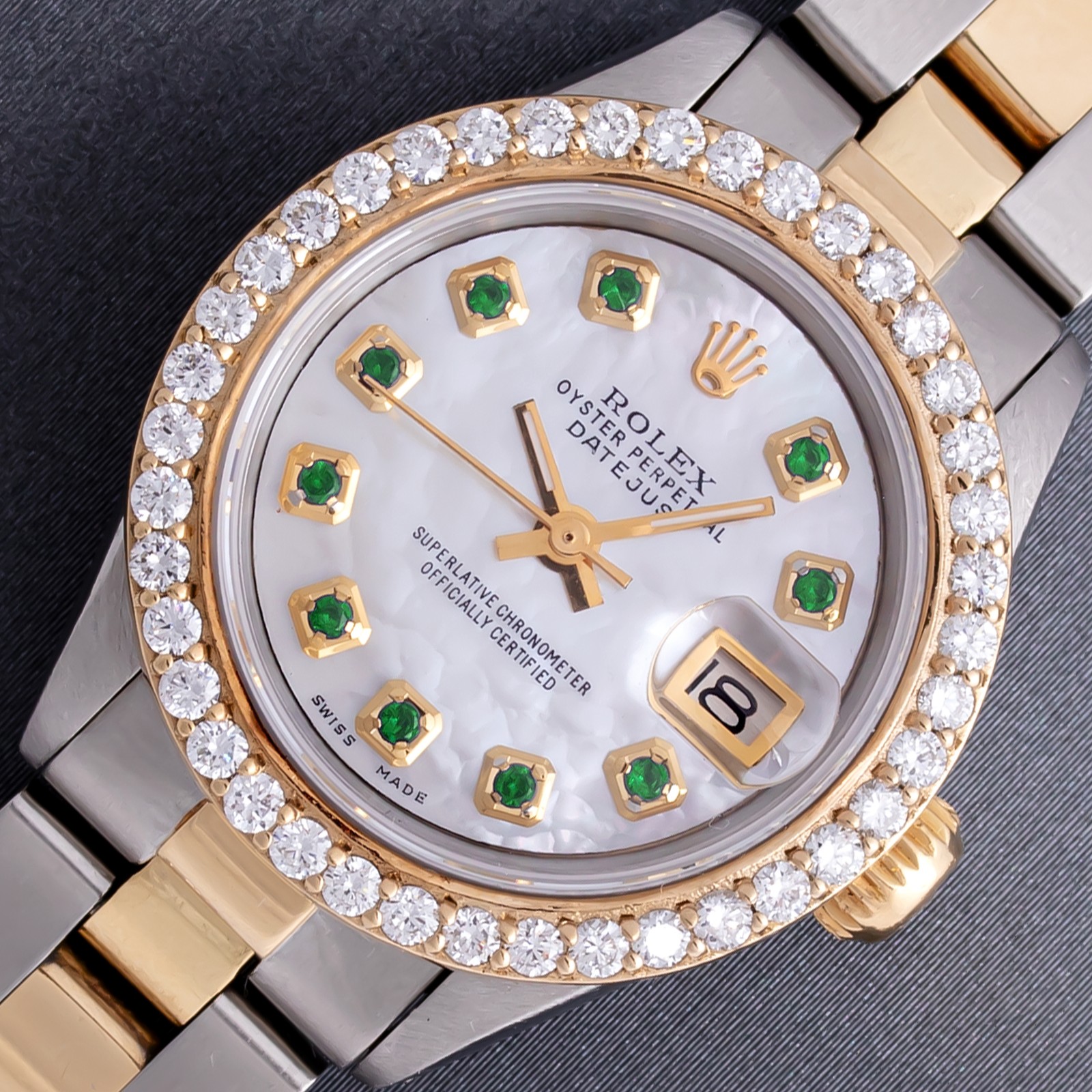 ROLEX STAINLESS STEEL DATEJUST DIAMOND BEZEL