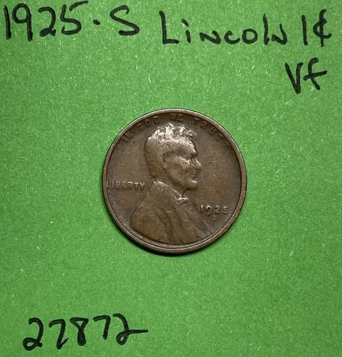 1925 S Lincoln Wheat Cent / Penny 1c Vf Very Fine See Pictures