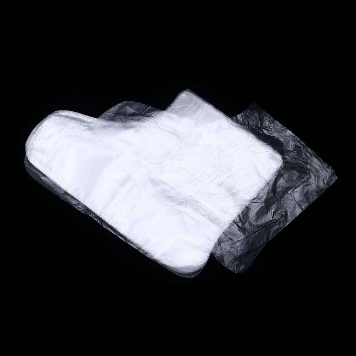 200Pcs Clear Plastic Disposable Booties Paraffin Bath Liners for Foot Pedicure H