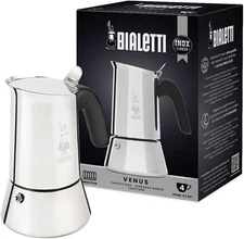 Bialetti - New Venus Induction, Stovetop Coffee Maker, 4 Cups, Silver 