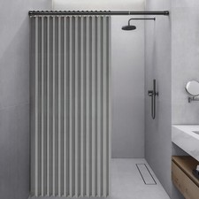 Faltbarer Duschvorhang Wasserdichter Gewicht aus Leinen, Magnet, Spritzwasser...