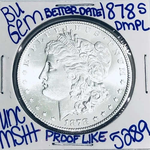 1878 S BU UNCIRCULATED MORGAN SILVER DOLLAR AUTHENTIC U.S.MINT FREESHIPPING 5289