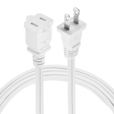 2Ft Extension Cord,SPT-2 ETL Listed 1 Pack White Cord 2 Prong Power Wire *af