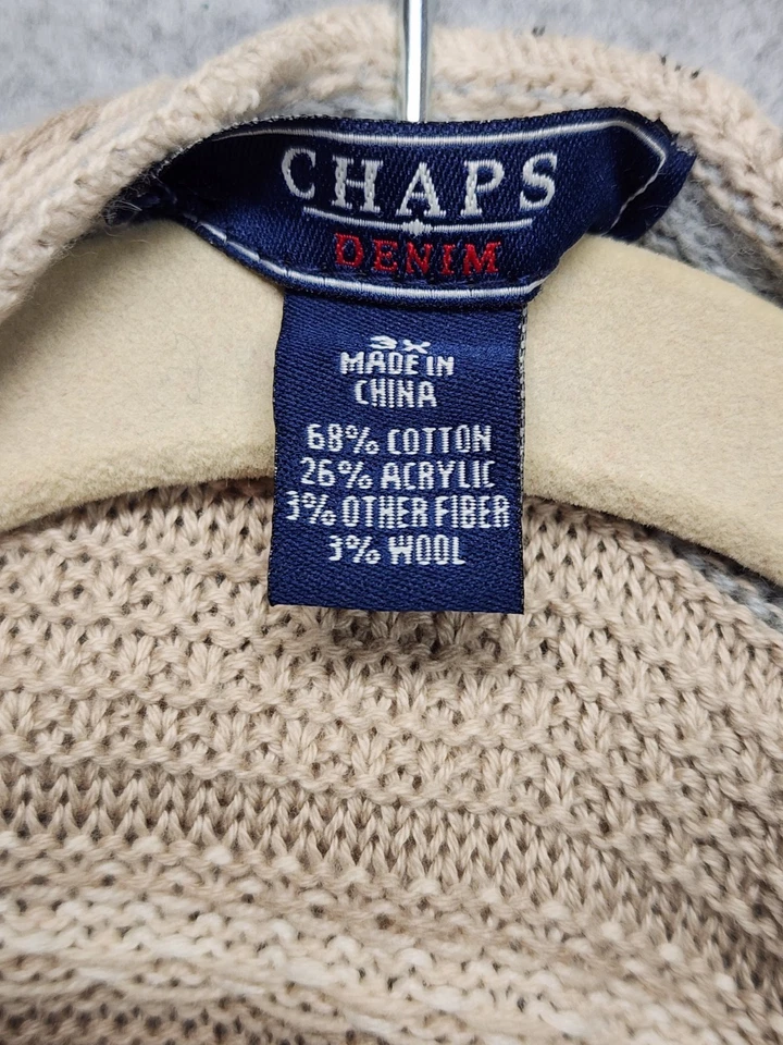 Cárdigan Suéter Chaps Denim Azteca Suroeste 3X Mujer Mezcla Algodón Foto 2 de 4