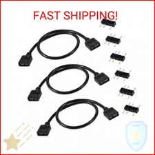 3 Pack ARGB Extension Cable 1-to-1 ARGB Splitter Cable 5V 3-Pin Addressable RGB
