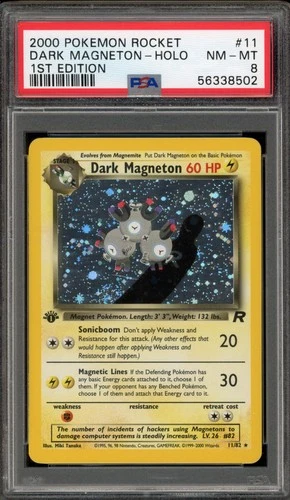 Pokemon Dark Magneton Team Rocket 1st Edition Holo Rare #11 PSA 8