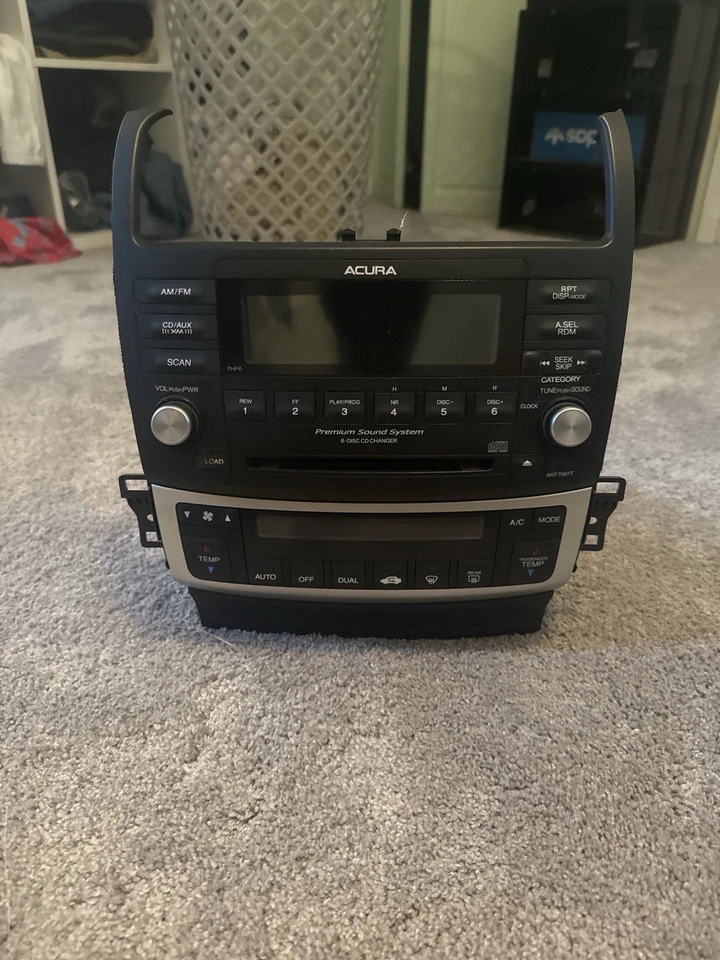 Rádio estéreo Acura TSX fabricante de equipamento original com unidade de controle climático 2004–2008 - Imagem 2 de 4
