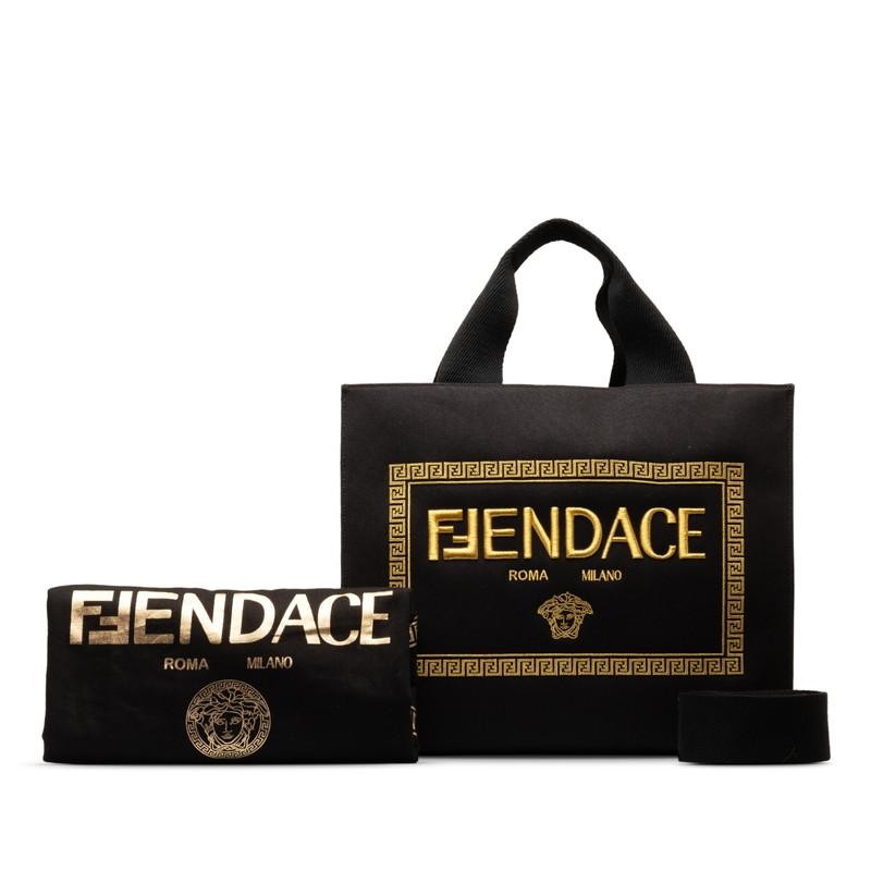 FENDACE FENDI×VERSACE 2WAYトートバッグ 保存袋付 FENDI × VERSACE FENDACE La Medusa 2WAY Tote Bag Used | eBay