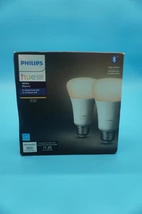 Philips Hue A19 Intelligent LED Ampoules blanches chaudes 2700K 1100 Lumens E26 2-Pack (591230)