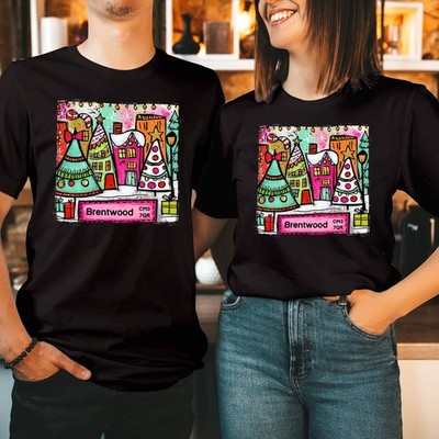Individuelles Postleitzahl Weihnachtsshirt Small Town Doodle Postleitzahl Weihnachtssweatshirt 5259