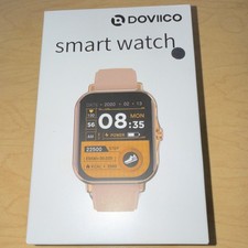 Doviico Smart Watch Light Gray with Silicone Band iOS Android Fitness Tracker