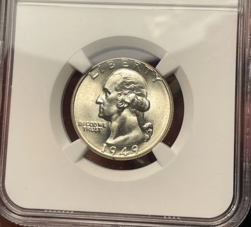 Washington Quarter :  1949  NGC MS 66  Undergraded!!!     (see video!)