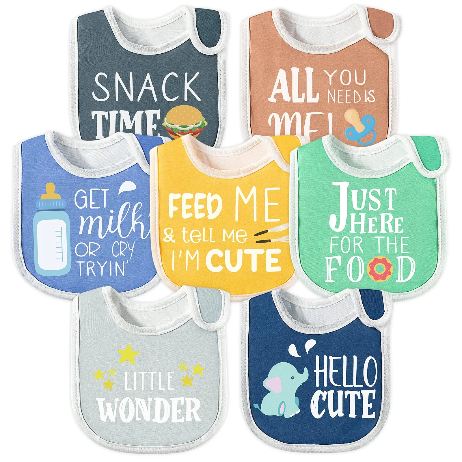 7Pcs Cotton Waterproof Baby Bibs Adjustable Hook Loop Closure Infant Bib Unis...
Opens in a new wind