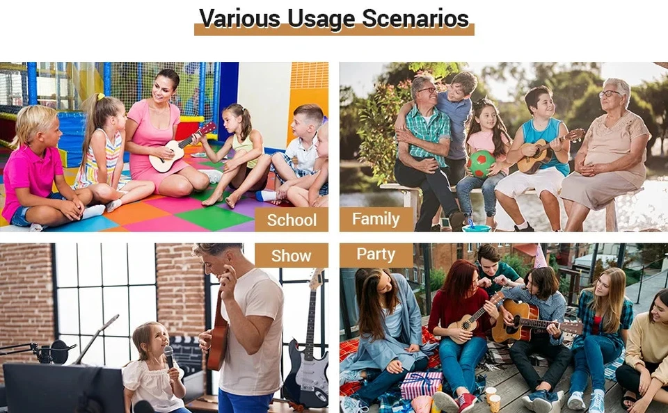 21" Soprano Ukulele for Kids Adults Beginners Mahogany w/ Bag - Brown - Image 3 of 3