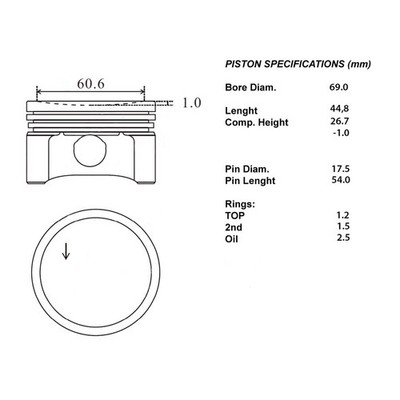 100-13260 IAP QUALITY PARTS COMPLETE ENGINE PISTON SERIES STD-Standard