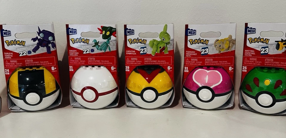 NEW• Lot of 9 MEGA Construx Series 22 & 23 Pokémon Pokéballs - Image 3 of 4