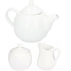 Alpina Teapot Ceramic | White | 13 x 19.5 cm Painting Milk and Sugar Set UK