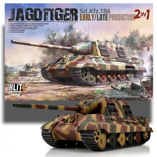 KIT MODELO PRODUCCIÓN TEMPRANA/TARDÍA TAKOM 8001 1/35 JAGDTIGER SD.KFZ.186  - Imagen 1 de 3