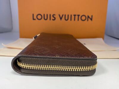 Authentic Louis Vuitton Zippy Monogram Python Brown & Gold Wallet