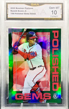 2020 Bowman Platinum Ronald Acuna Jr Gem Mint #/99 Green Polished Gems #PG-3 A18