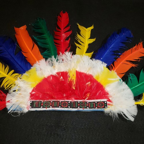 VTG Kids Indian Headdress Native Wild West American Accessory - Picture 3 of 10