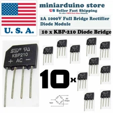 10PCS KBP210 Generic Diode Full Bridge Rectifier 2A 1000V 4PIN