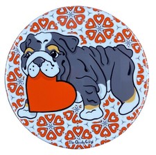 Black Tricolor English Bulldog Valentines day Magnet Handmade Holiday Dog Gift