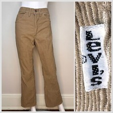 Vtg 1970s Tan Corduroy Pants 70s Levi  s Jeans 646 White Tab 30"x28.5" Flare Leg