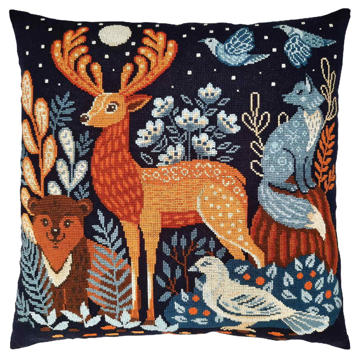 RTO counted cross stitch kit cushion ""When the night falls"", 40x40cm, DIY