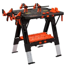 Portable Folding Work Table 2in1 As Sawhorse & Workbench 31 W—25 D—2535h Lar