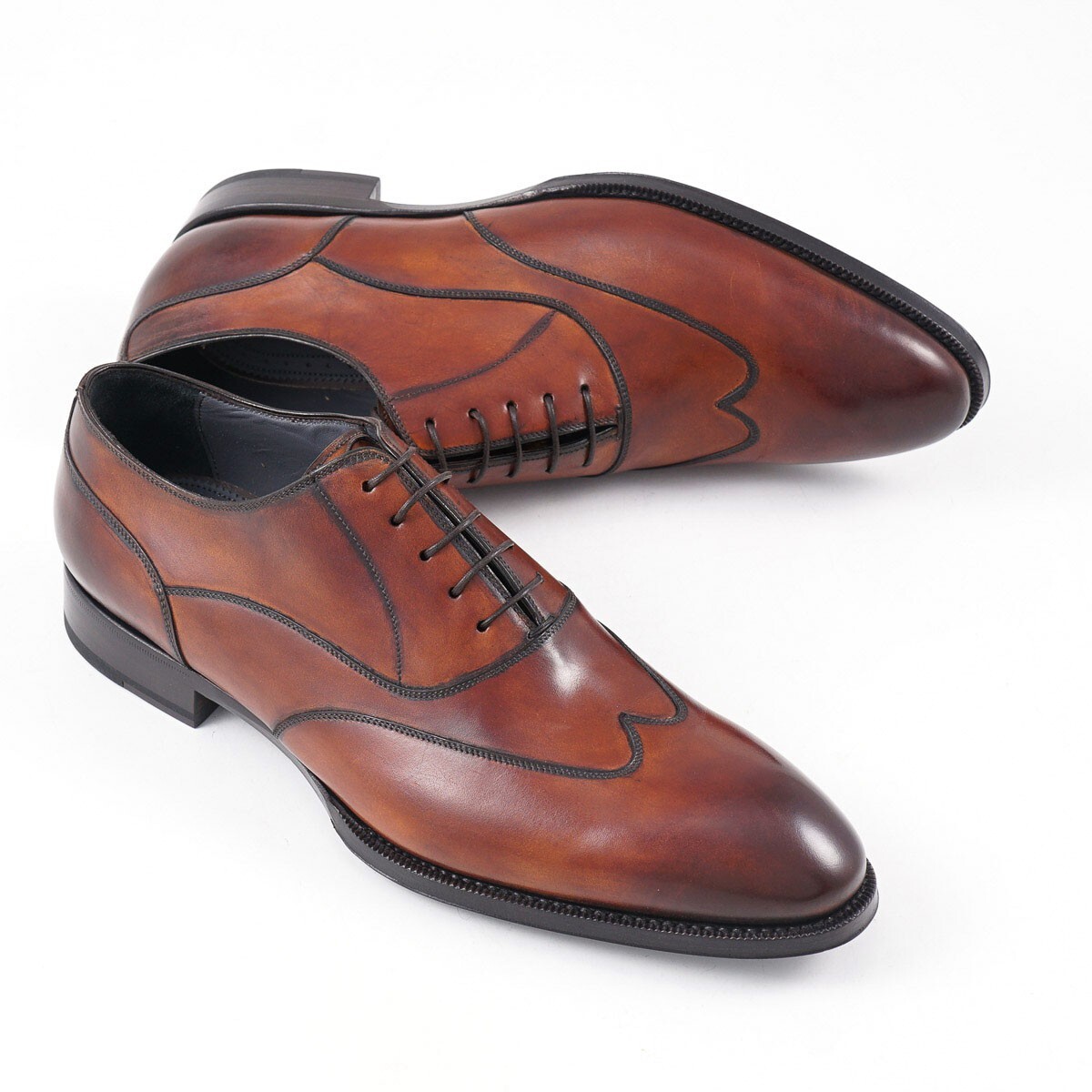 Di Bianco, men’s dress shoes, brogue wingtips Di Bianco Matera Mens Brown Oxfords & Lace Ups Wingtip  main image 2