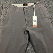 NEW Dockers Chino Pants Mens 36x34 Gray Washed Slim Fit Smart 360 Flex Waistband
