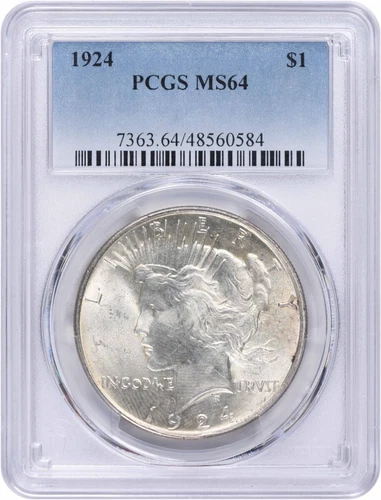 1924 Peace Silver Dollar MS64 PCGS