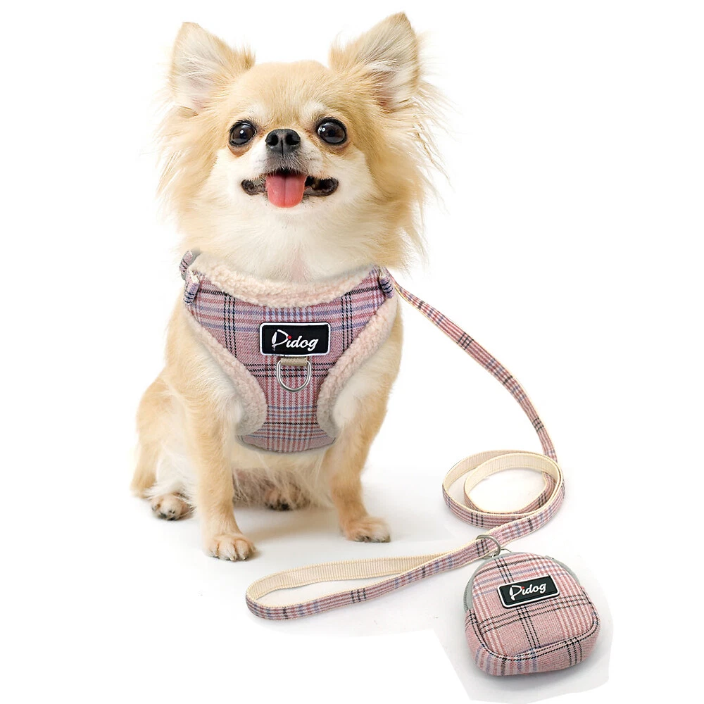 Dog Harness and Leash set Soft Warm Fleece Vest for Small Dogs Puppy Cat Walking