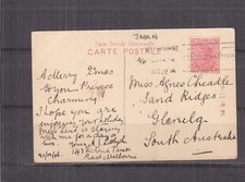 VICTORIA, 1906 Japanese ppc.,1d., Melbourne to Glenelg, South Australia..