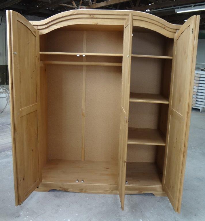 Corona Wardrobe 3 Door Arch Top Mexican Bedroom Solid Pine by Mercers