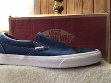 Mens Vans  Classic Slip Big Reveal Classics Navy Canvas Shoes Size 11.5