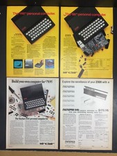 Sinclair ZX81 Computer  Memopak Memory Vintage Original 1982 Print AD Lot