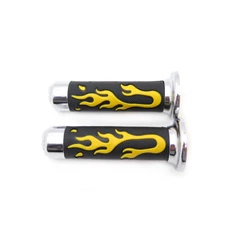 7/8"Yellow Flame Hand Grips For Suzuki Scooter Burgman  Skywave Ducati 749 898