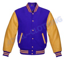 Varsity Letterman Wool & Real Cowhide Leather Sleeves High Quality Bomber Jacket