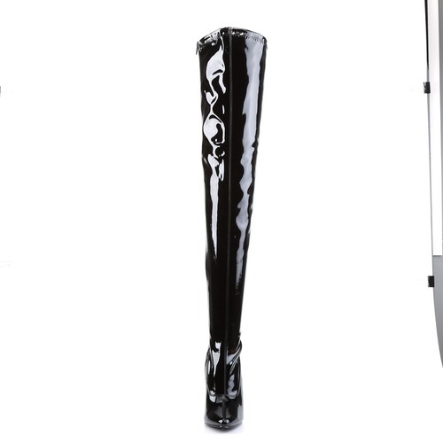 Plain Stretch Thigh Boot, Side Zip 