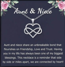 Women Fashion Infinity Heart Pendant Necklace for Birthday Holiday Gift New