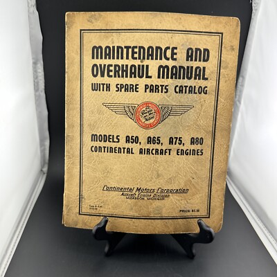 VINTAGE ORIGINAL 1948 Continental A50/A65/A75/A80 Overhaul & Service Manual