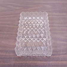 Vintage Cut clear Crystal Glass Ashtray  Free shipping 