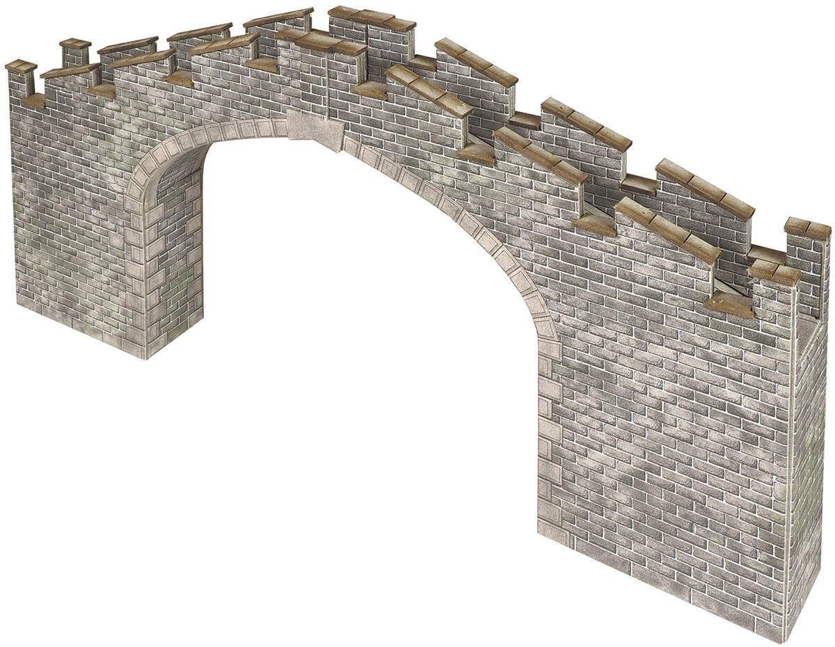 PO296 Metcalfe OO Gauge Model Railway Building Set Kit Castle Wall Bridge New