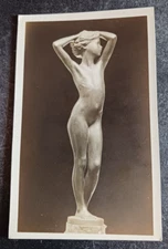 vtg postcard Emile FUCHS Eva statue sculpture Cleveland Museum RPPC unposted